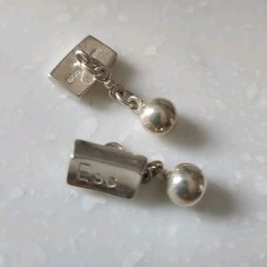 Vintage Silver Cufflinks Keyboard ESC with Edinburgh Caste Stamp , York.